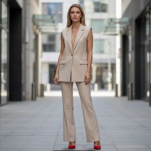 🌻Talulah Oatmeal Beige Color Sleeveless Vest  |  Women's Size Small